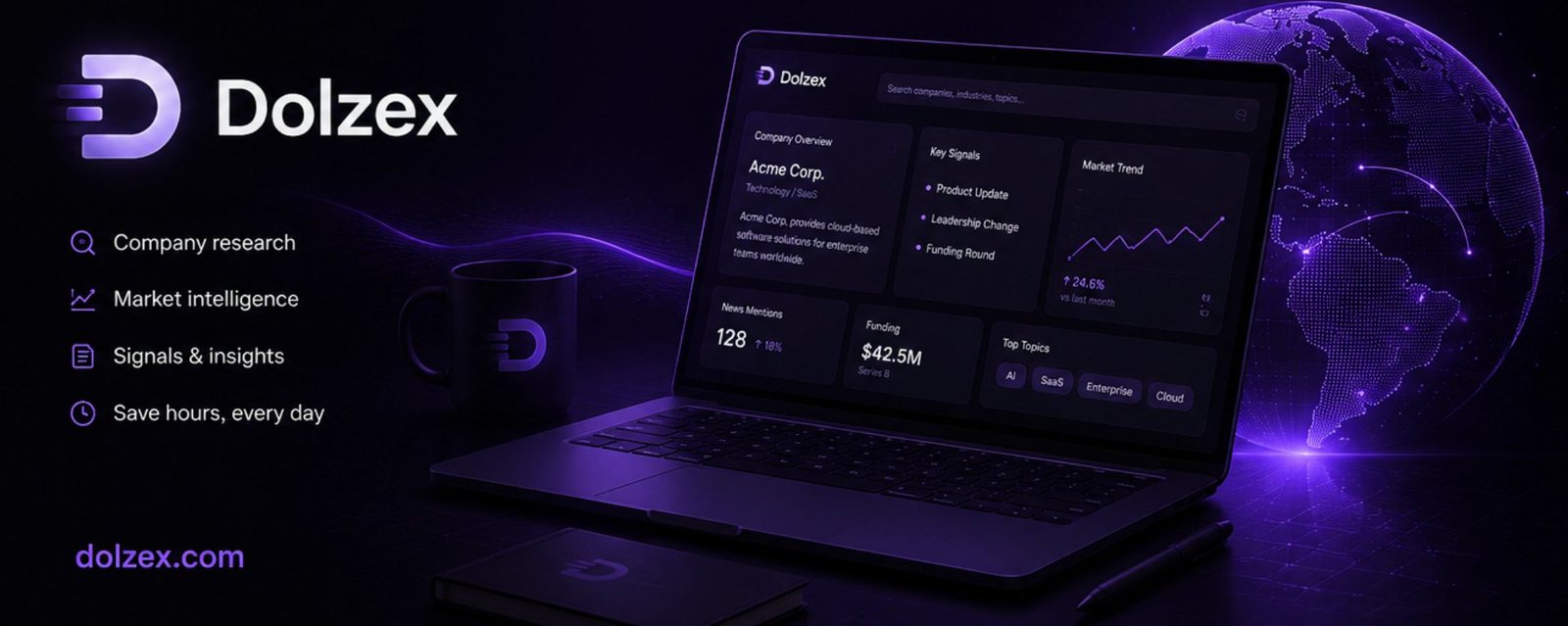 Laptop and branded desk from X